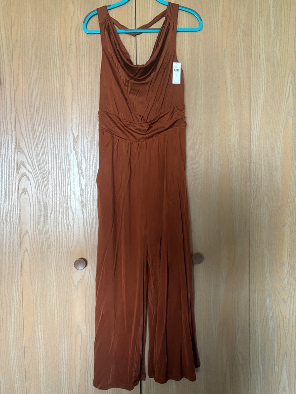 Maeve Rust Brown Sleeveless Wide-Leg Jumpsuit